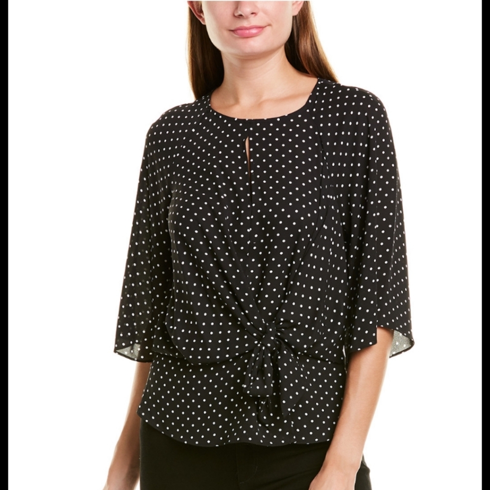 Black Polka Dot Women's Top